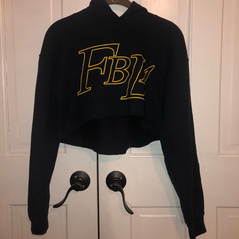 Cropped black hoodie